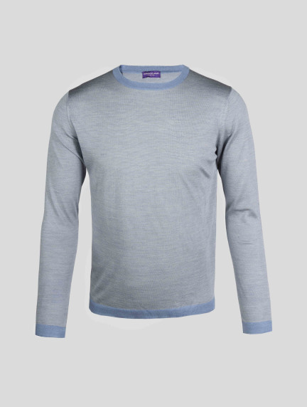Patrick Hellmann CollectionLight Blue Pullover 100% Silkimage621